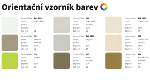 Farby ISAN - Orientačný vzorník farieb Farby ISAN - Orientačný vzorník farieb